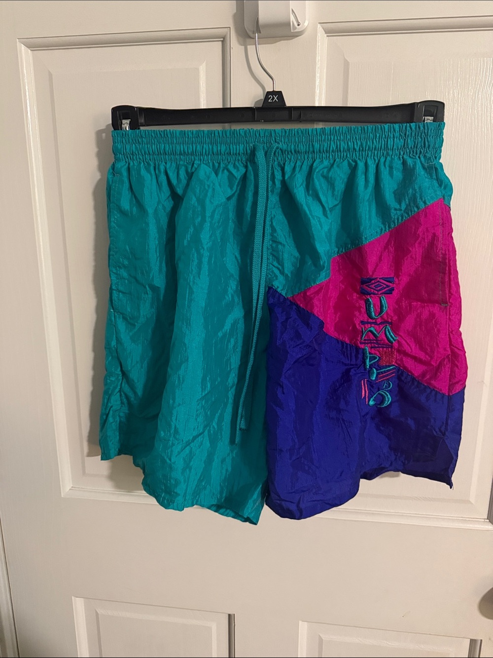Umbro Retro Colorblock Men’s Shorts - Teal, Pink & Purple